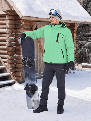 TACVASEN Mint Green Mens Hiking Insulated Fleece Lined Winter Snow Jacket