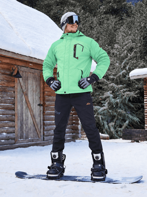 TACVASEN Mint Green Mens Hiking Insulated Fleece Lined Winter Snow Jacket