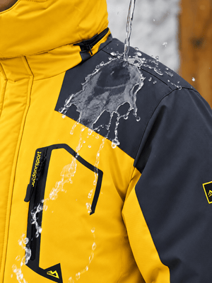 TACVASEN Yellow Mens Hiking Insulated Fleece Lined Winter Snow Jacket