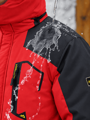 TACVASEN Red Mens Hiking Insulated Fleece Lined Winter Snow Jacket