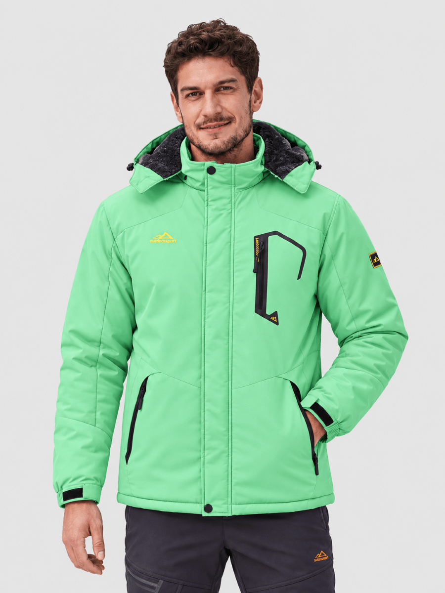 TACVASEN Mint Green Mens Hiking Insulated Fleece Lined Winter Snow Jacket