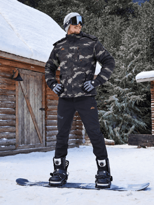 TACVASEN ArmyGreen Camouflage Mens Hiking Insulated Fleece Lined Winter Snow Jacket