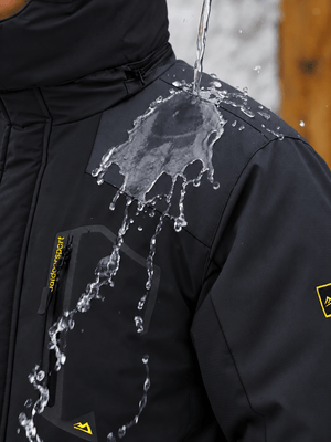 TACVASEN Black Mens Hiking Insulated Fleece Lined Winter Snow Jacket