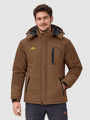TACVASEN Coffee Mens Hiking Insulated Fleece Lined Winter Snow Jacket