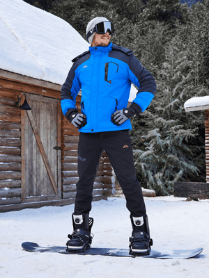 TACVASEN Royal Blue Mens Hiking Insulated Fleece Lined Winter Snow Jacket