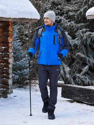 TACVASEN Royal Blue Mens Hiking Insulated Fleece Lined Winter Snow Jacket