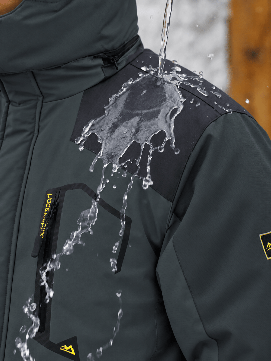 TACVASEN Grey Mens Hiking Insulated Fleece Lined Winter Snow Jacket