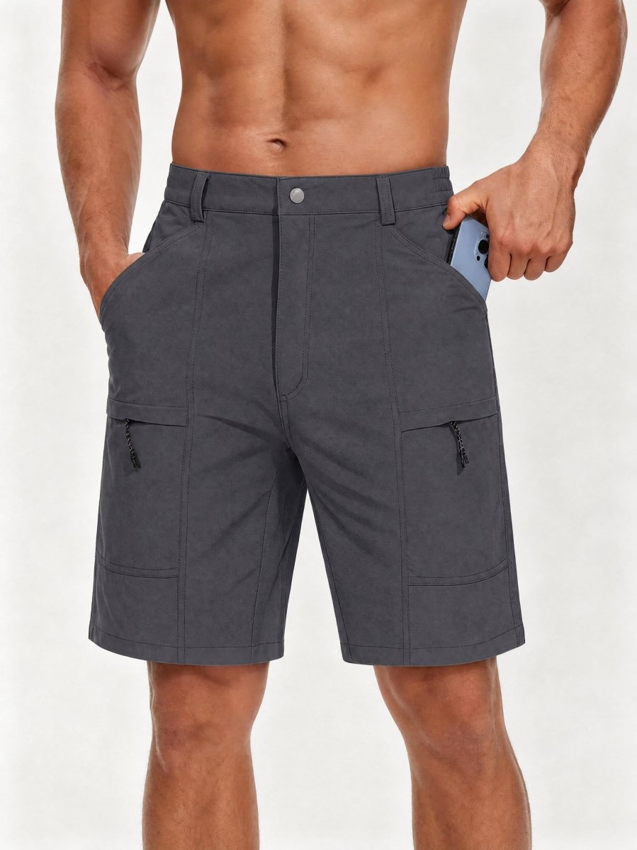 TACVASEN Dark Grey Men's Hiking Shorts Quick Dry Cargo Shorts