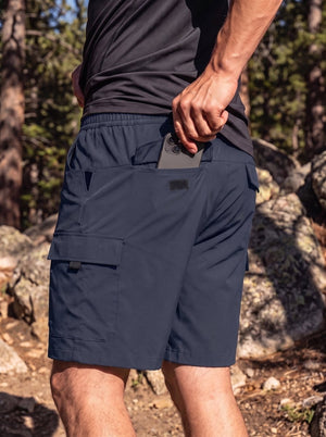 TACVASEN Navy Mens Hiking Shorts Zippered Pockets