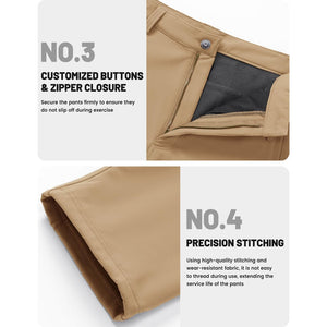 TACVASEN Sand Hiking Water Resistant Combat Fleece Lined Pants