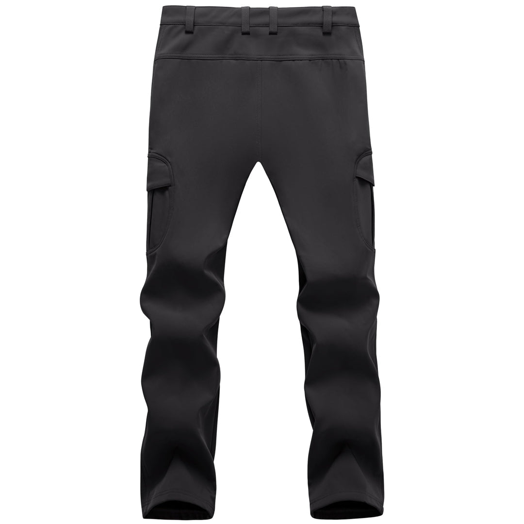 TACVASEN Black Hiking Water Resistant Combat Fleece Lined Pants