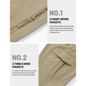 TACVASEN Khaki Hiking Water Resistant Combat Fleece Lined Pants