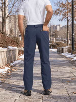TACVASEN Navy Mens Hiking Water Resistant Reinforced Knees Winter Pants