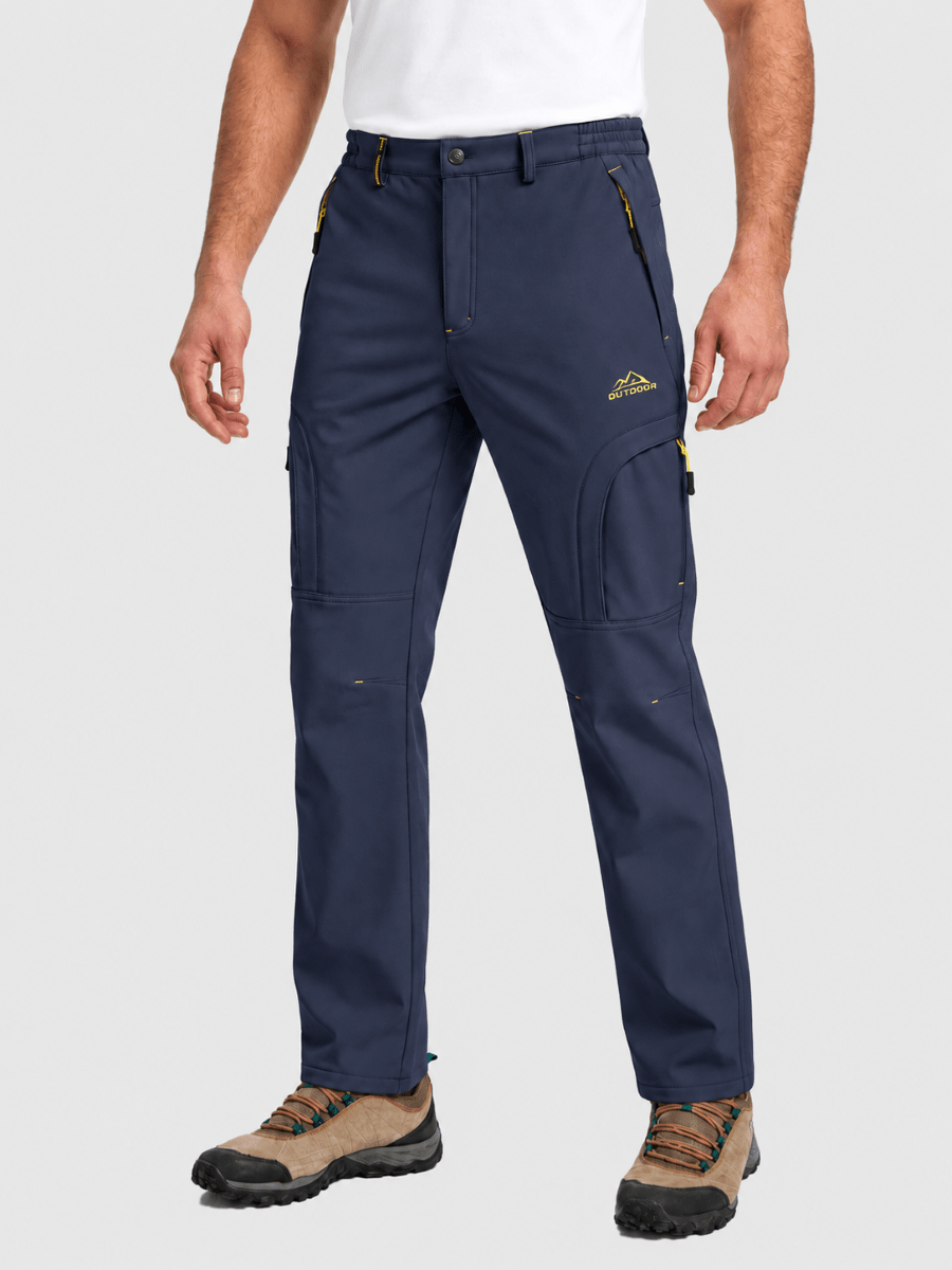 TACVASEN Navy Mens Hiking Water Resistant Reinforced Knees Winter Pants