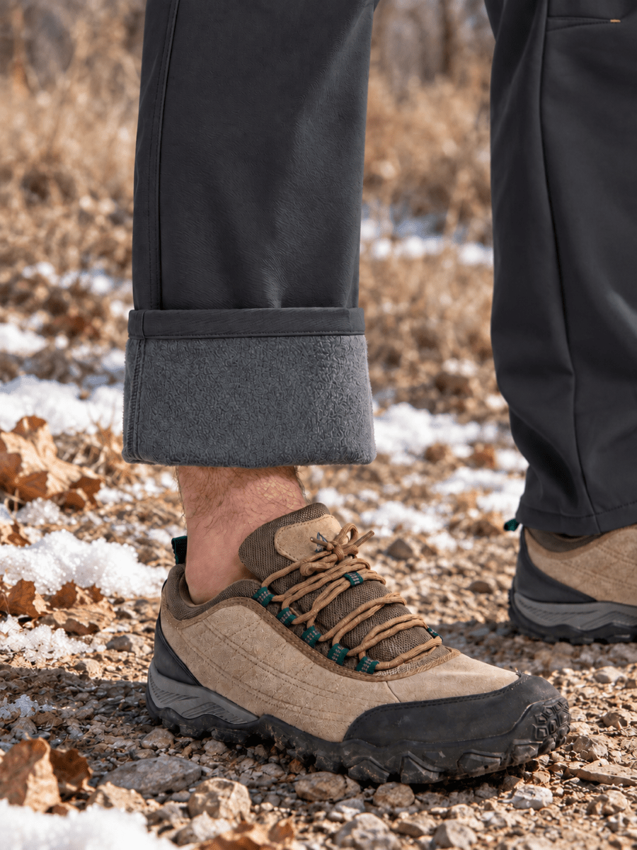 TACVASEN Black Mens Hiking Water Resistant Reinforced Knees Winter Pants