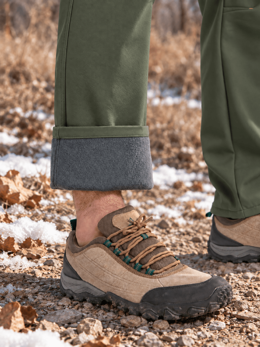 TACVASEN Army Green Mens Hiking Water Resistant Reinforced Knees Winter Pants
