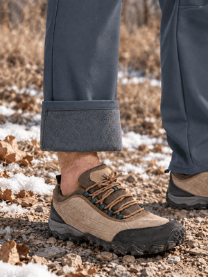 TACVASEN Dark Grey Mens Hiking Water Resistant Reinforced Knees Winter Pants