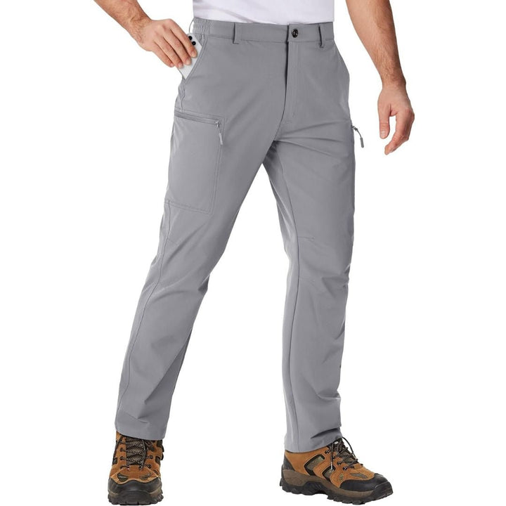 Men's Hiking Water Resistant Ripstop Pants Lightweight Quick Dry with 6 Pockets - Men's Hiking Clothing