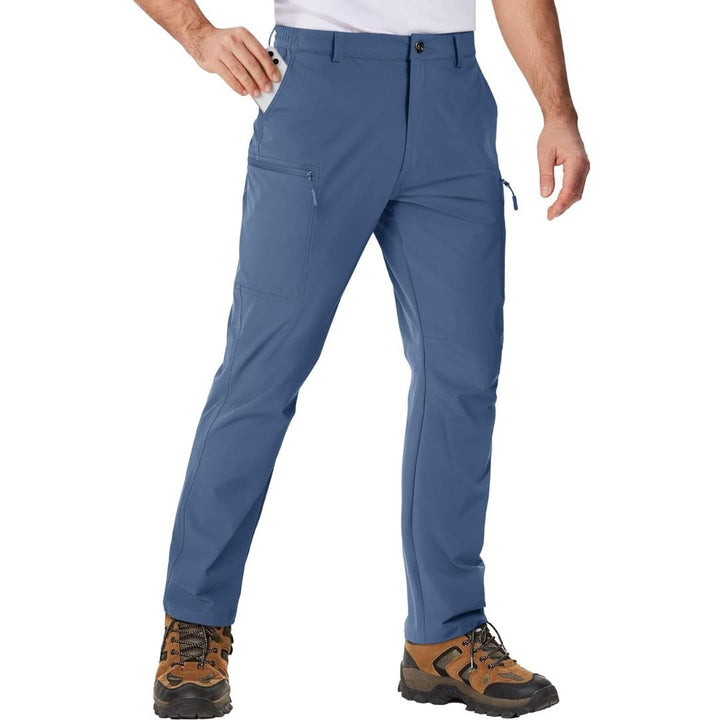 Men's Hiking Water Resistant Ripstop Pants Lightweight Quick Dry with 6 Pockets - Men's Hiking Clothing
