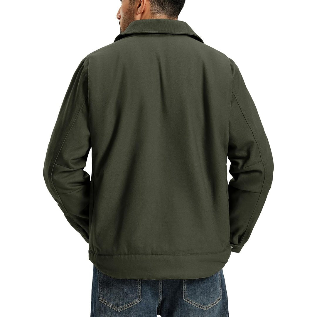 TACVASEN Army Green Men's Insulated Duck Canvas Heavy Duty Work Jacket