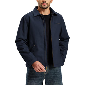TACVASEN Navy Men's Insulated Duck Canvas Heavy Duty Work Jacket