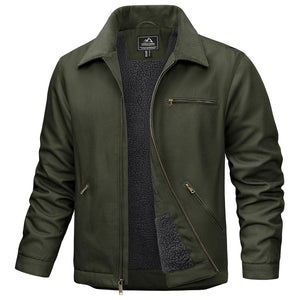 TACVASEN Army Green Men's Insulated Duck Canvas Heavy Duty Work Jacket