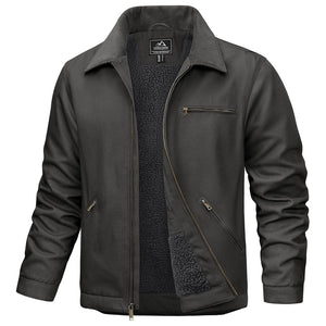 TACVASEN Dark Grey Men's Insulated Duck Canvas Heavy Duty Work Jacket