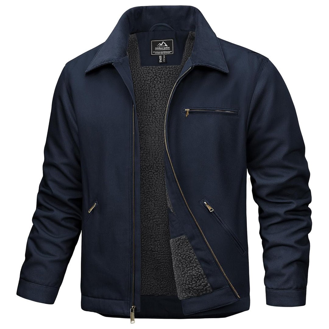 TACVASEN Navy Men's Insulated Duck Canvas Heavy Duty Work Jacket