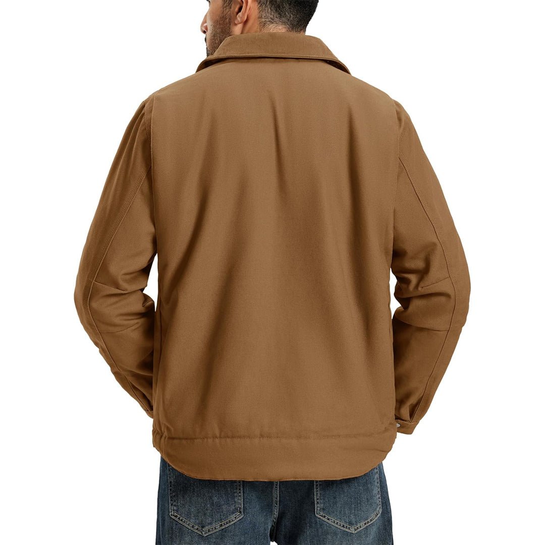 TACVASEN Brown Men's Insulated Duck Canvas Heavy Duty Work Jacket