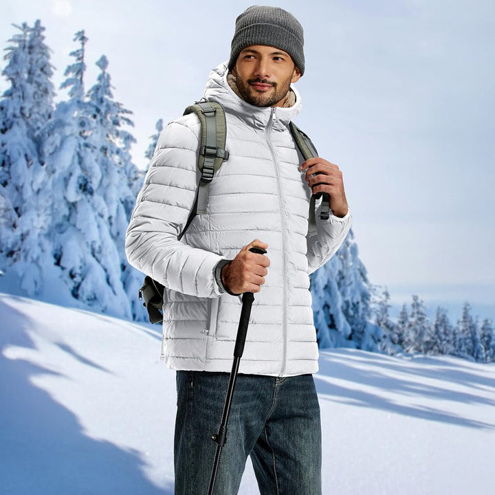 Men's Insulated Puffer Jacket Hooded Warm Winter Coat - LT24M1248