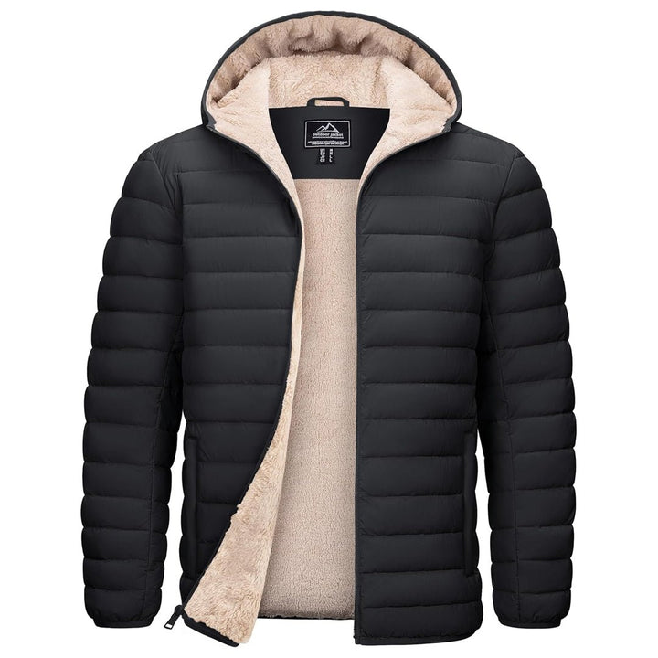 Men's Insulated Puffer Jacket Hooded Warm Winter Coat - LT24M1248