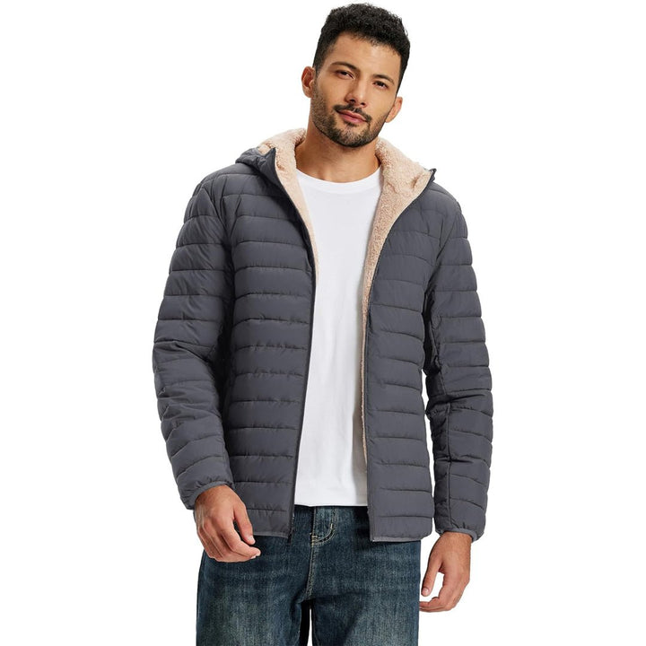 Men's Insulated Puffer Jacket Hooded Warm Winter Coat - LT24M1248