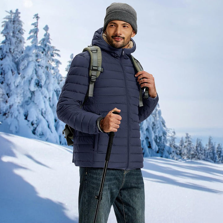 Men's Insulated Puffer Jacket Hooded Warm Winter Coat - LT24M1248