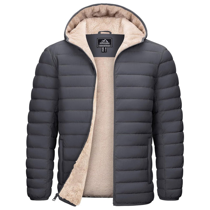 Men's Insulated Puffer Jacket Hooded Warm Winter Coat - LT24M1248