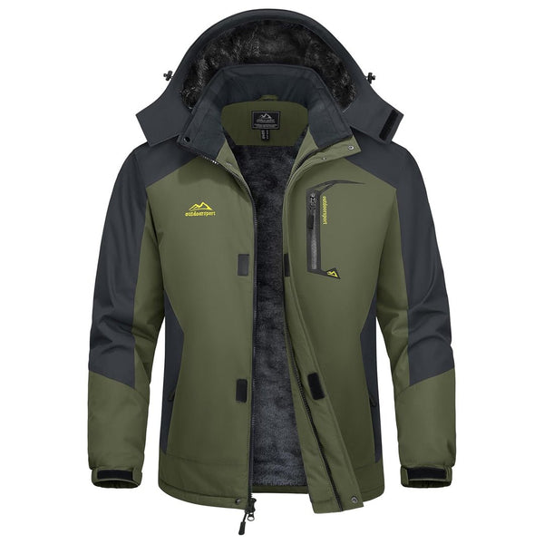 TACVASEN Army Green Insulated Winter Snowboard Ski Parka Jacket