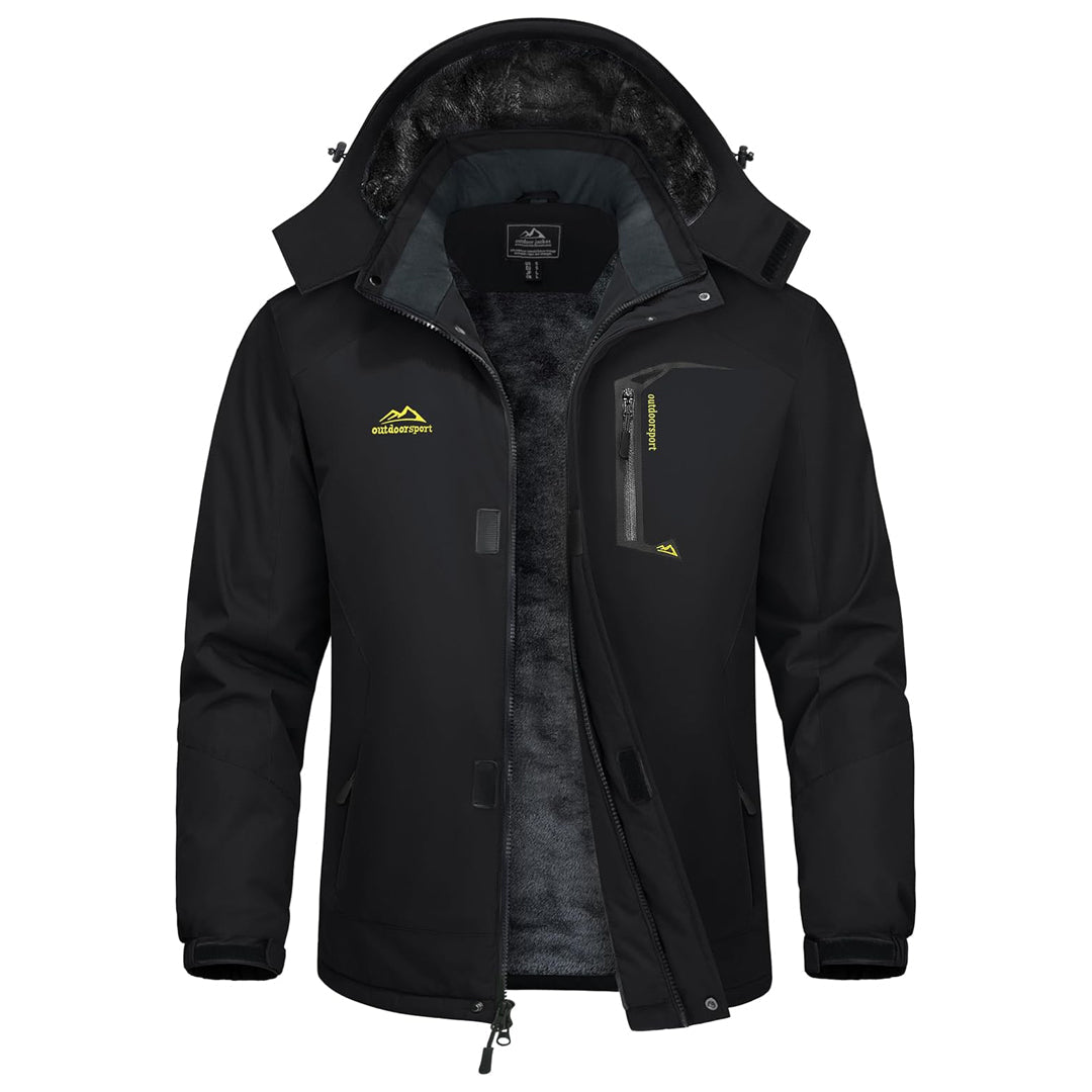 TACVASEN Black Insulated Winter Snowboard Ski Parka Jacket