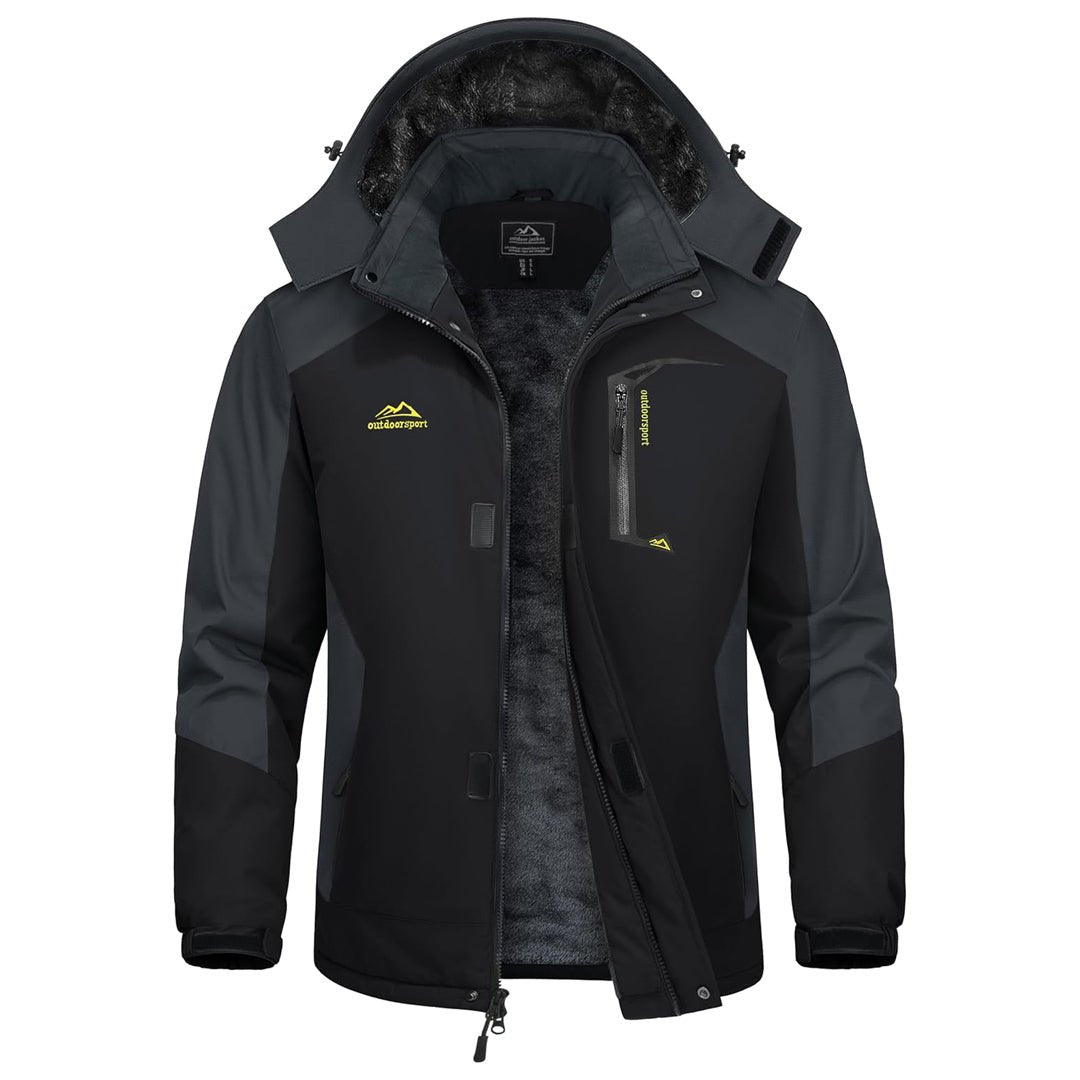 TACVASEN Black Grey Insulated Winter Snowboard Ski Parka Jacket