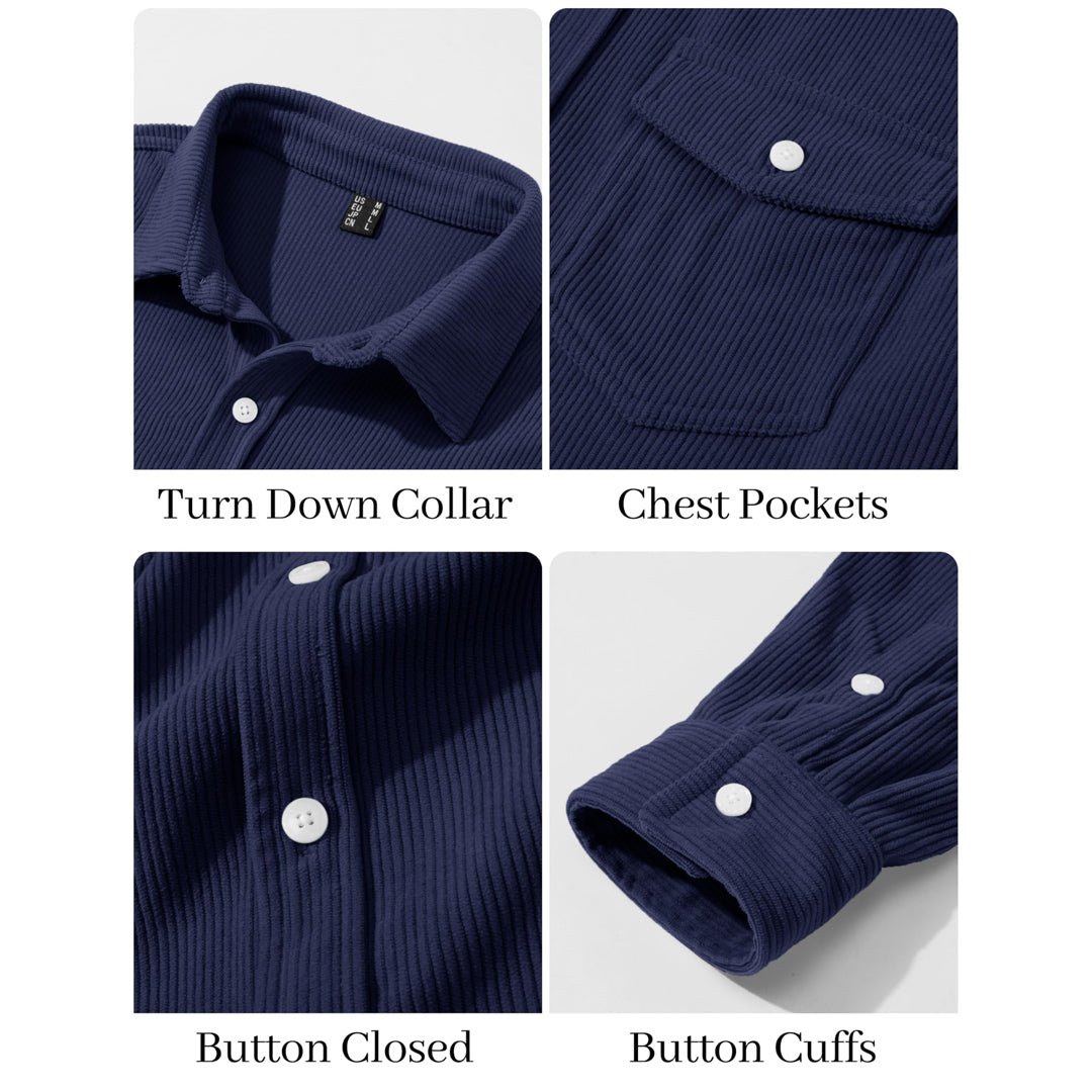 Men's Corduroy Jacket Casual Lightweight Shirt Jacket - B23M2024