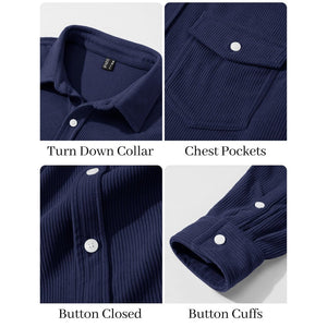 Men's Corduroy Jacket Casual Lightweight Shirt Jacket - B23M2024