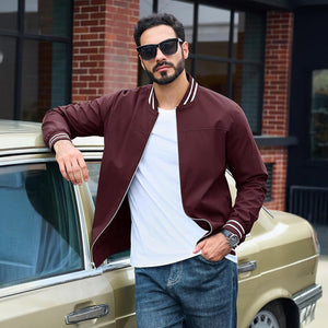 Men's Lightweight Bomber Jacket Casual Zip Up Spring Fall Windbreaker Coat - L20M202