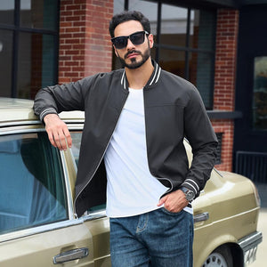 Men's Lightweight Bomber Jacket Casual Zip Up Spring Fall Windbreaker Coat - L20M202