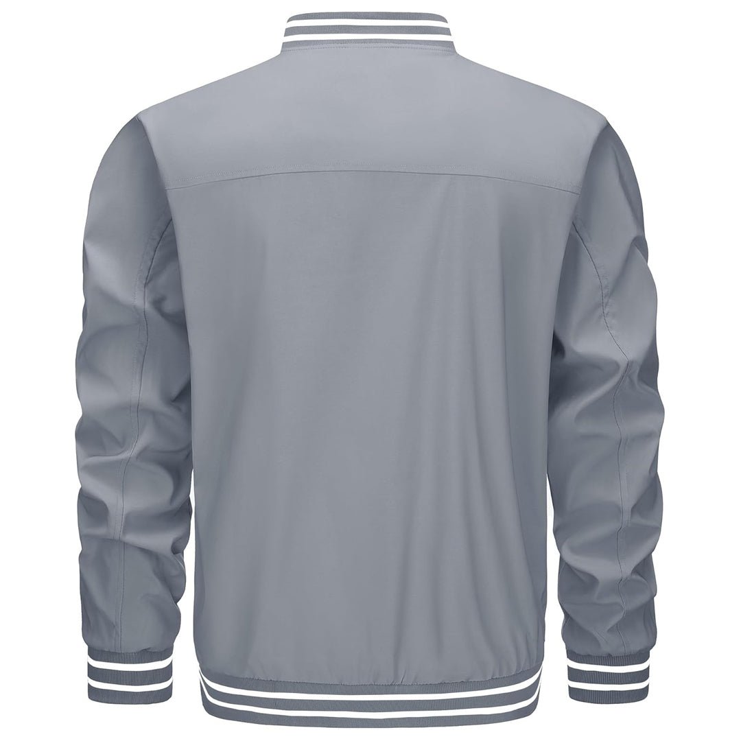 Men's Lightweight Bomber Jacket Casual Zip Up Spring Fall Windbreaker Coat - L20M202
