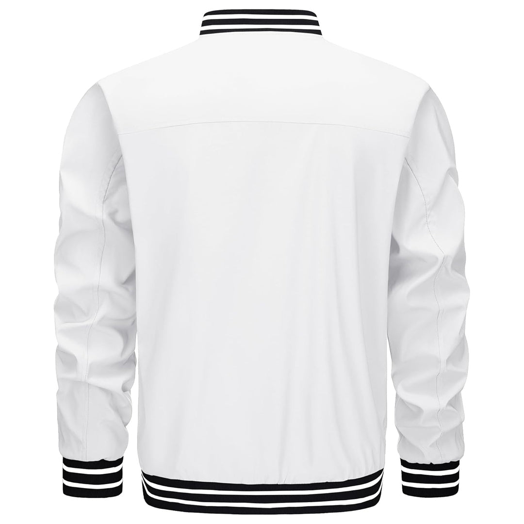 Men's Lightweight Bomber Jacket Casual Zip Up Spring Fall Windbreaker Coat - L20M202