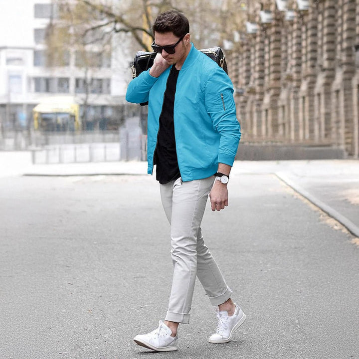 Men's Lightweight Bomber Zip Jackets - 9937D
