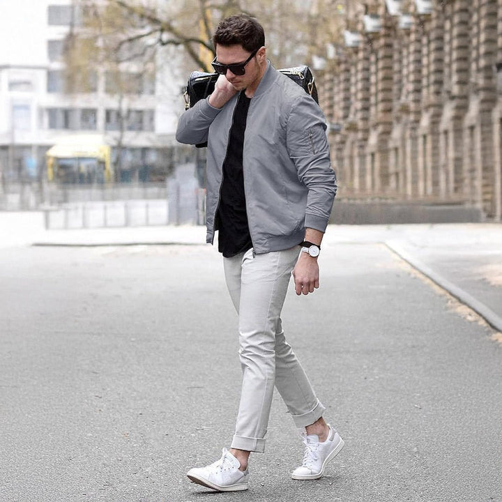 Men's Lightweight Bomber Zip Jackets - 9937D