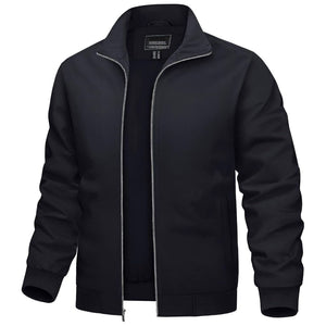 TACVASEN Black Men's Lightweight Casual Bomber Jacket