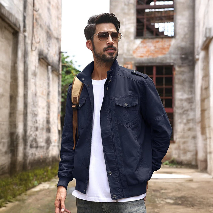 Men's Lightweight Casual Cotton Military Cargo Jacket - 2701D