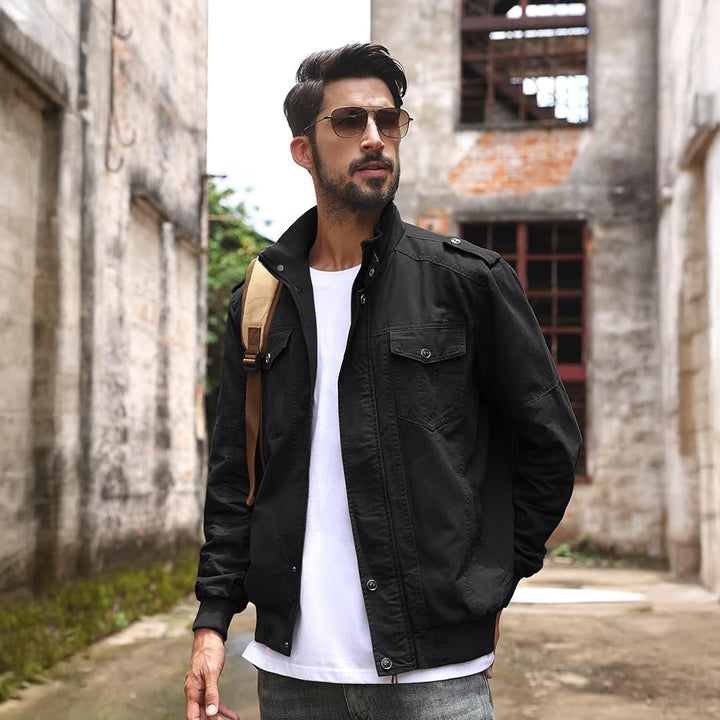 Men's Lightweight Casual Cotton Military Cargo Jacket - 2701D