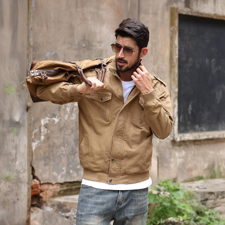 Men's Lightweight Casual Cotton Military Cargo Jacket - 2701D