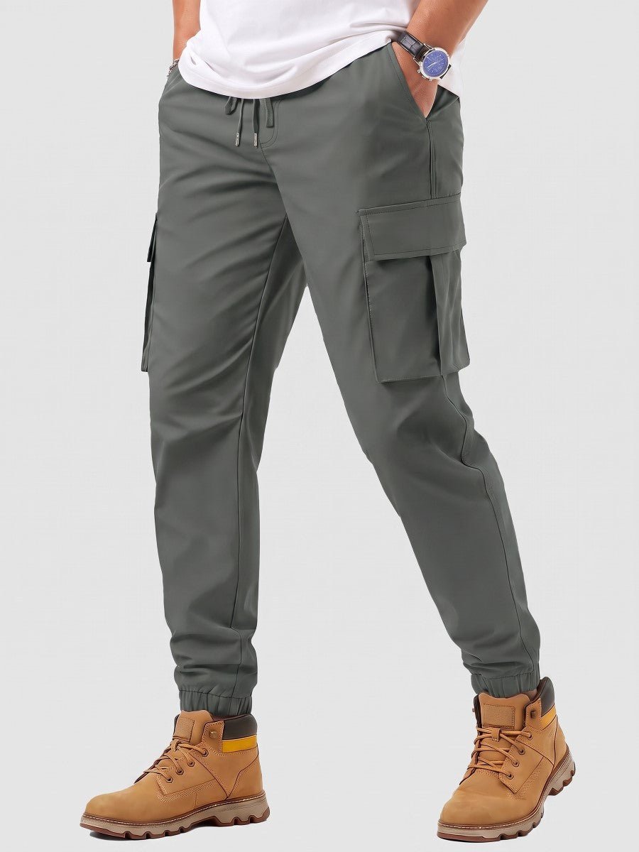 TACVASEN Dark Grey Men's Lightweight Casual Waterproof Cargo Sweatpants